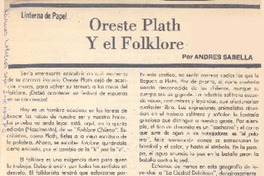 Oreste Plath y el foklore