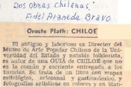 Oreste Plath. Chiloé