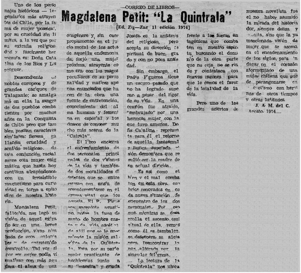 Magdalena Petit: "la Quintrala"