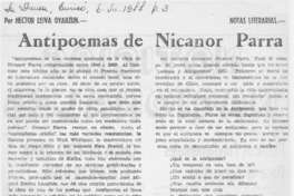 Antipoemas de Nicanor Parra