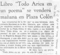 Libro "Todo Arica en un poema" se venderá mañana en Plaza Colón.