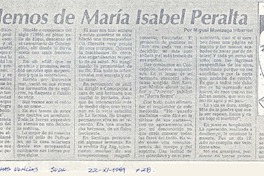 Hablemos de María Isabel Peralta