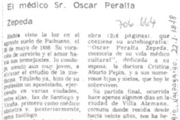 El médico Sr. Oscar Peralta Zepeda