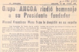 Grupo ANCOA rindió homenaje a su Presidente fundador.