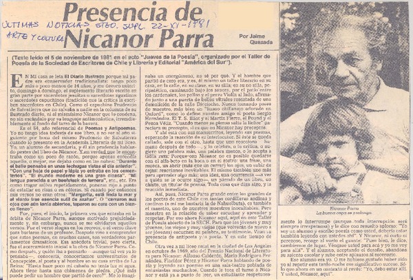 Presencia de Nicanor Parra