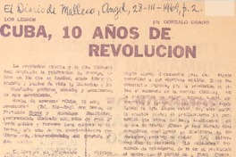 Cuba, 10 años de revolución