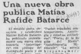 Una Nueva obra publica Matías Rafide Batarce.