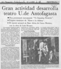 Gran actividad desarrolla teatro U. de Antofagasta.