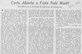 Carta abierta a Frida Pohl Montt