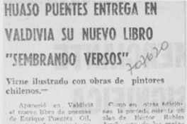 Huaso Puentes entrega en Valdivia su nuevo libro "Sembrando versos".