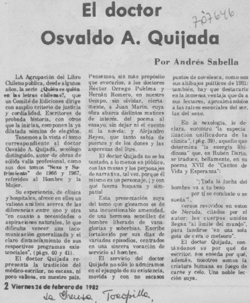 El doctor Osvaldo A. Quijada