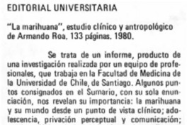 La marihuana", estudio clínico y antropológico de Armando Roa