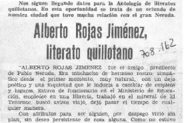 Alberto Rojas Jiménez, literato quillotano