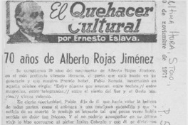 70 años de Alberto Rojas Jiménez