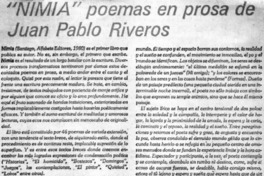 Nimia" poemas en prosa de Juan Pablo Riveros