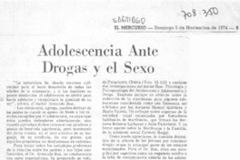 Adolescencia ante drogas y el sexo.