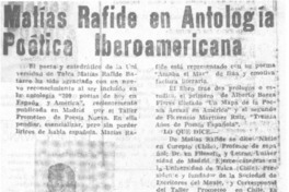 Matías Rafide enaAntología poética iberoamericana.