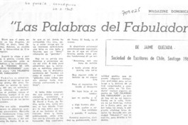 "Las Palabras del fabulador".