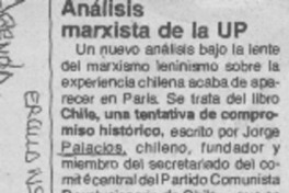 Análisis marxista de la UP.