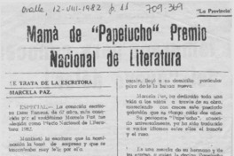 Mamá de "Papelucho" Premio Nacional de Literatura.