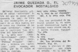 Jaime Quezada O., el evocador nostálgico