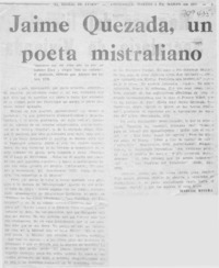 Jaime Quezada, un poeta mistraliano
