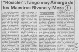 "Rosicler", tango muy amargo de los maestros Rivano y Meza