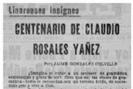 Centenario de Claudio Rosales Yañez