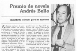 Premio de novela Andrés Bello.