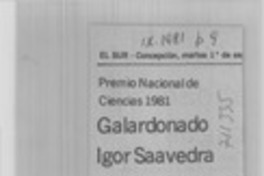 Galardonado Igor Saavedra.