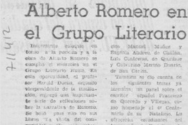 Alberto Romero en el Grupo Literario.