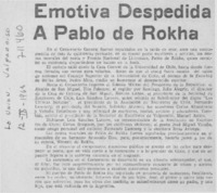 Emotiva despedida a Pablo de Rokha.