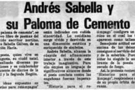 Andrés Sabella y su paloma de cemento.
