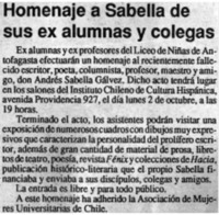 Homenaje a Sabella de sus ex alumnas y colegas.