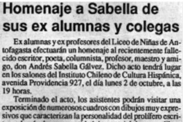 Homenaje a Sabella de sus ex alumnas y colegas.