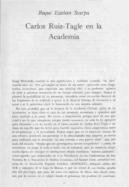 Carlos Ruiz-Tagle en la Academia