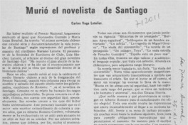 Murió el novelista de Santiago
