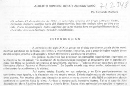 Alberto Romero, obra y anecdotario
