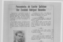 Pensamientos del escritor quillotano don Zorobabel Rodríguez Benavides.