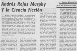 Andrés Rojas Murphy y la ciencia ficción.
