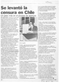 Se levantó la censura en Chile : [entrevistas]
