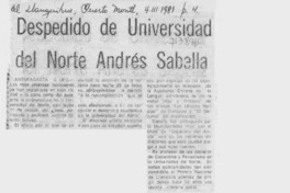 Despedido de universidad del norte Andrés Sabella.