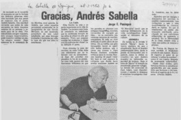 Gracias, Andrés Sabella