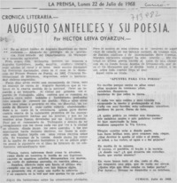 Augusto Santelices y su poesía