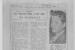 Luis Oyarzún Peña, a dos años de su muerte