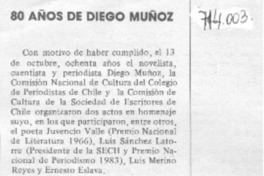 80 años de Diego Muñoz.