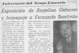 Exposición de Angelino Gebauer y homenaje a Fernando Santiván.