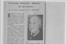 Fernando Santiván, obrero de las letras
