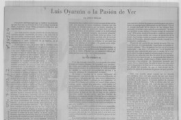 Luis Oyarzún o la pasión de ver