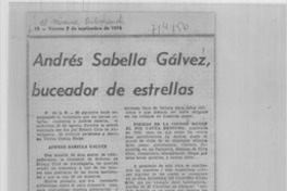 Andrés Sabella Gálvez, buceador de estrellas.
